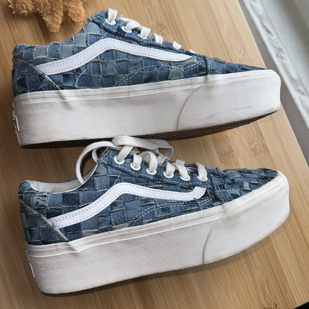 Vans Denim Old Skool Stackform Shoes Woven size 7.5